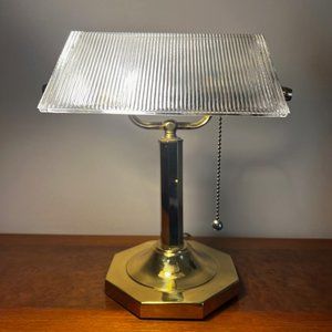 Vintage Brass Bankers Desk or Piano Lamp